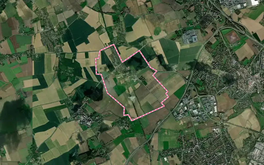 Vue satellite de Erquinghem-le-Sec avec ses contours administratifs
