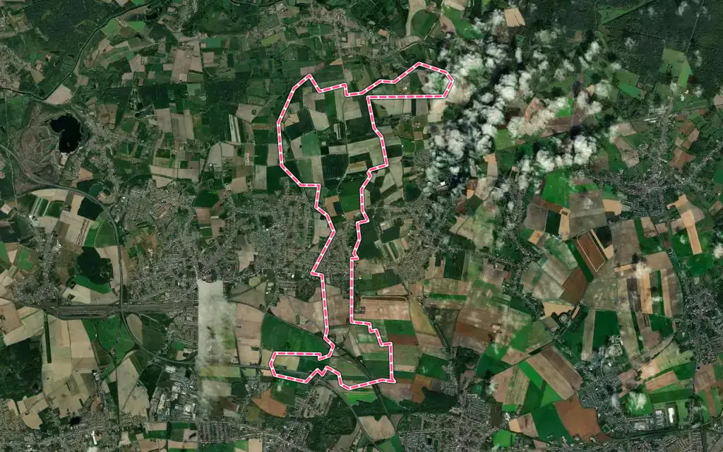 Vue satellite de Erre avec ses contours administratifs