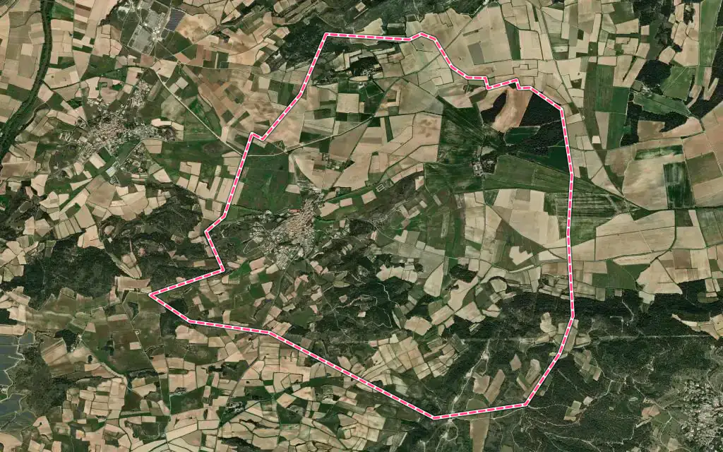 Vue satellite de Escales avec ses contours administratifs