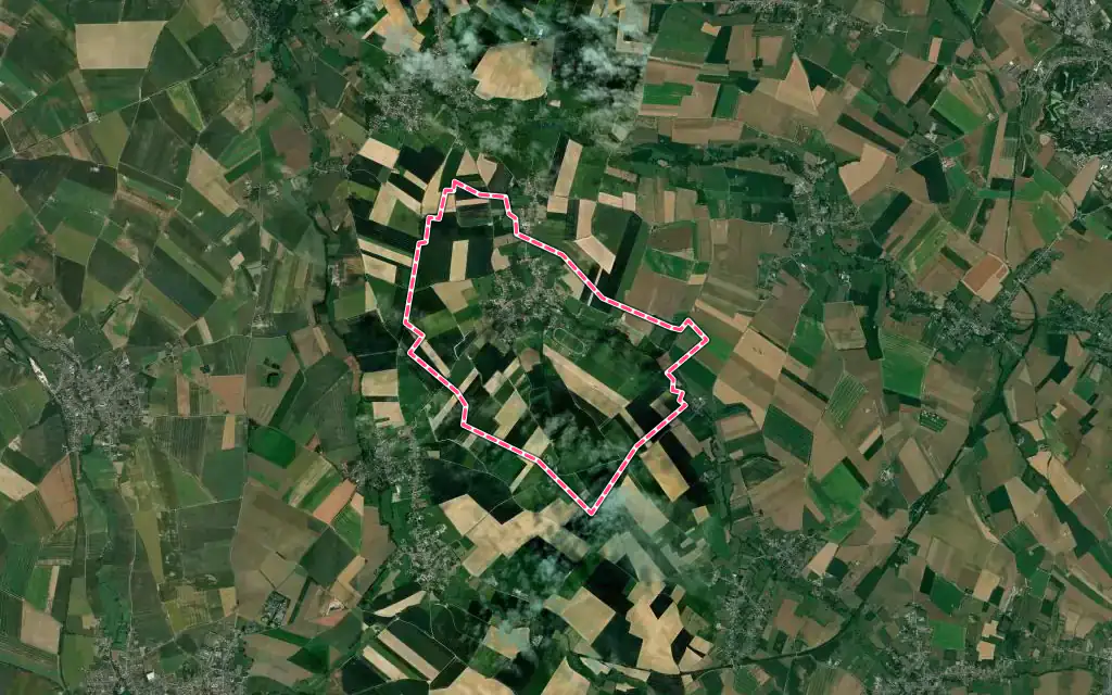 Vue satellite de Escarmain avec ses contours administratifs