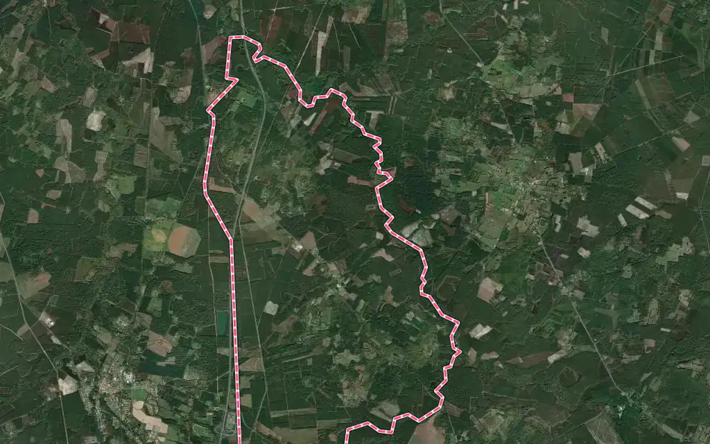 Vue satellite de Escaudes avec ses contours administratifs