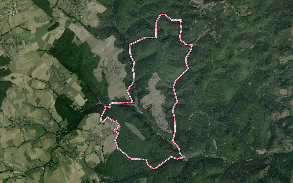 Vue satellite de Eschbourg avec ses contours administratifs