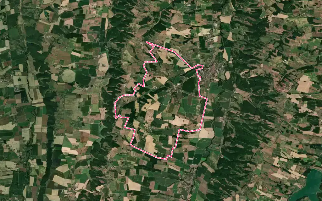 Vue satellite de Esclassan-Labastide avec ses contours administratifs