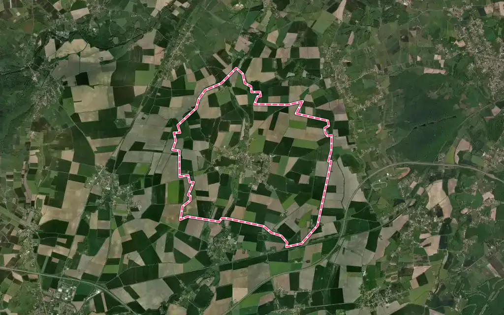 Vue satellite de Escurolles avec ses contours administratifs