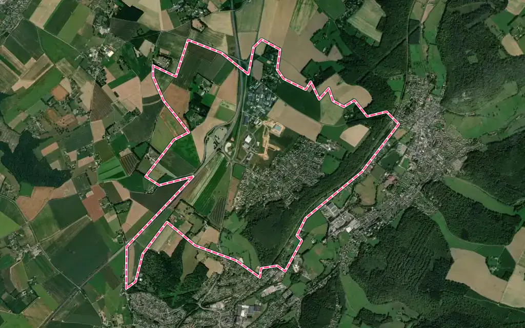 Vue satellite de Eslettes avec ses contours administratifs