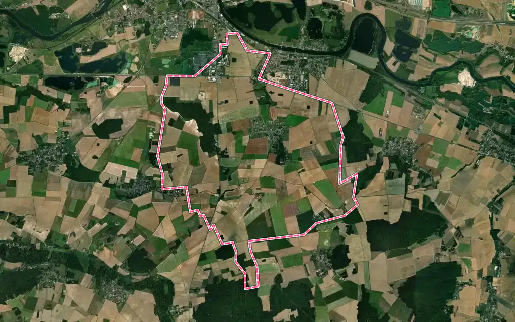Vue satellite de Esmans avec ses contours administratifs