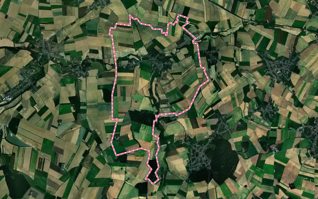 Vue satellite de Esnes avec ses contours administratifs