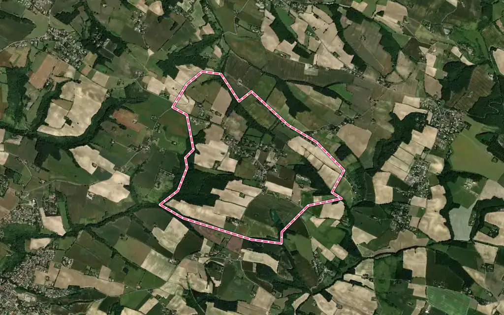 Vue satellite de Espanès avec ses contours administratifs