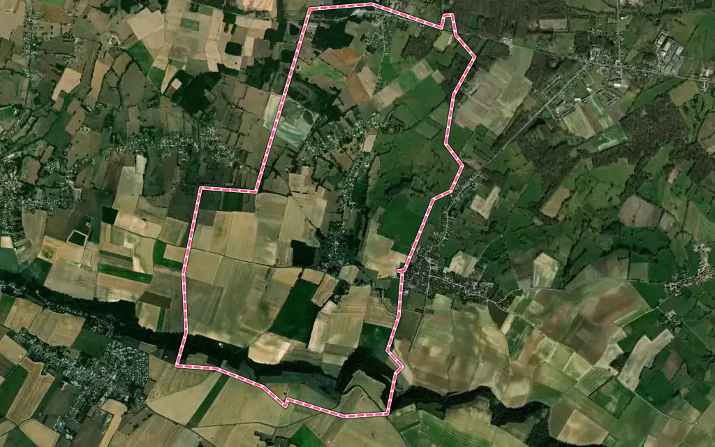 Vue satellite de Espaubourg avec ses contours administratifs