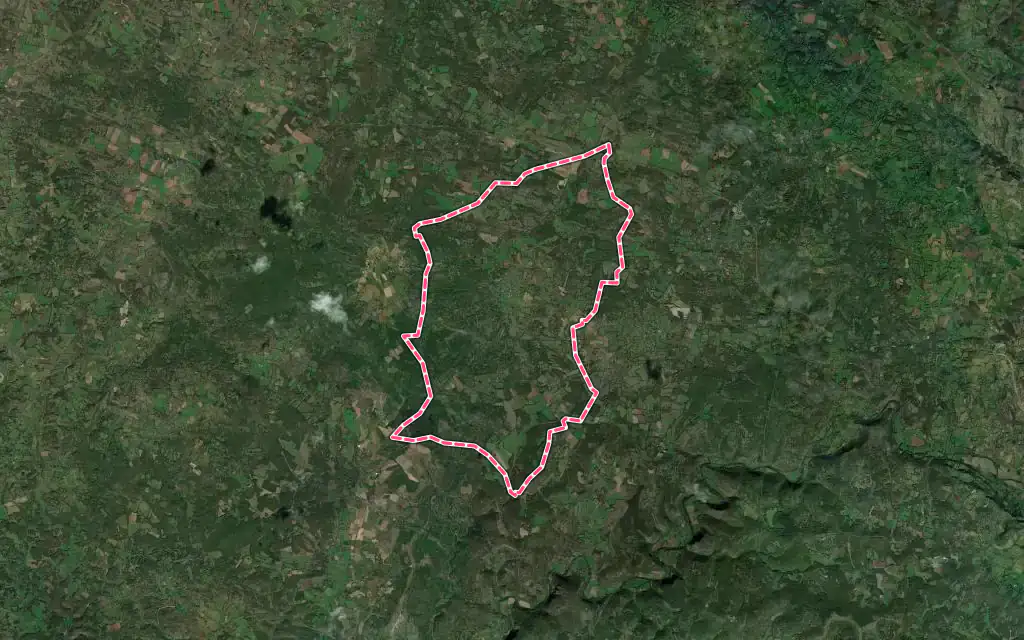 Vue satellite de Espédaillac avec ses contours administratifs