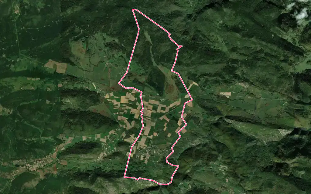 Vue satellite de Espezel avec ses contours administratifs