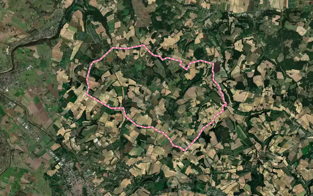 Vue satellite de Espiens avec ses contours administratifs