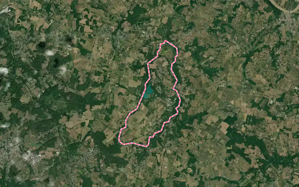 Vue satellite de Espiet avec ses contours administratifs