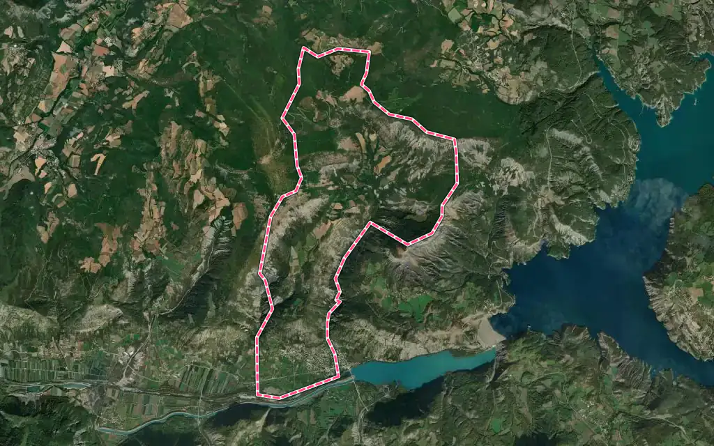 Vue satellite de Espinasses avec ses contours administratifs