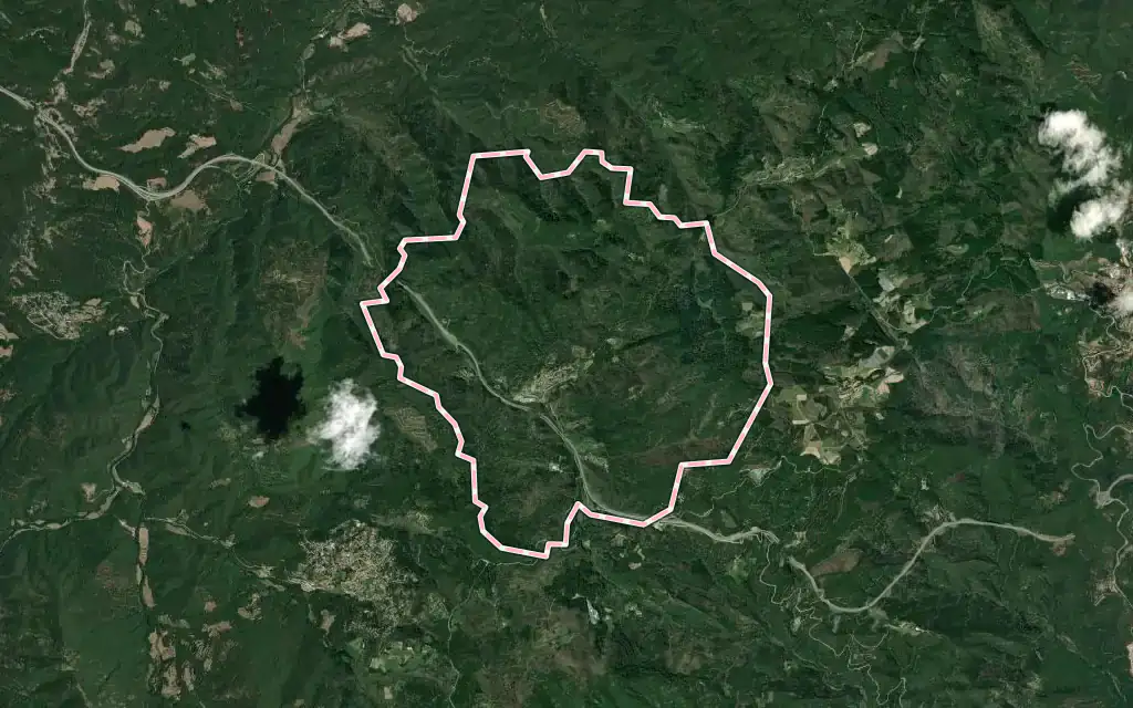 Vista satélite de Espinelves con su contorno administrativo