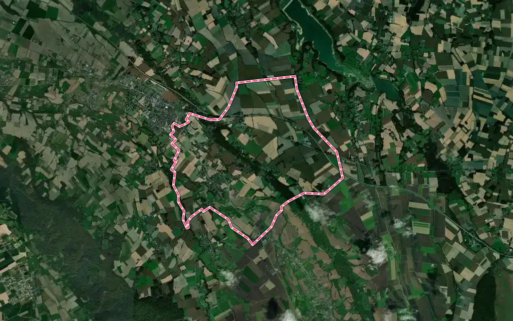 Vue satellite de Espoey avec ses contours administratifs