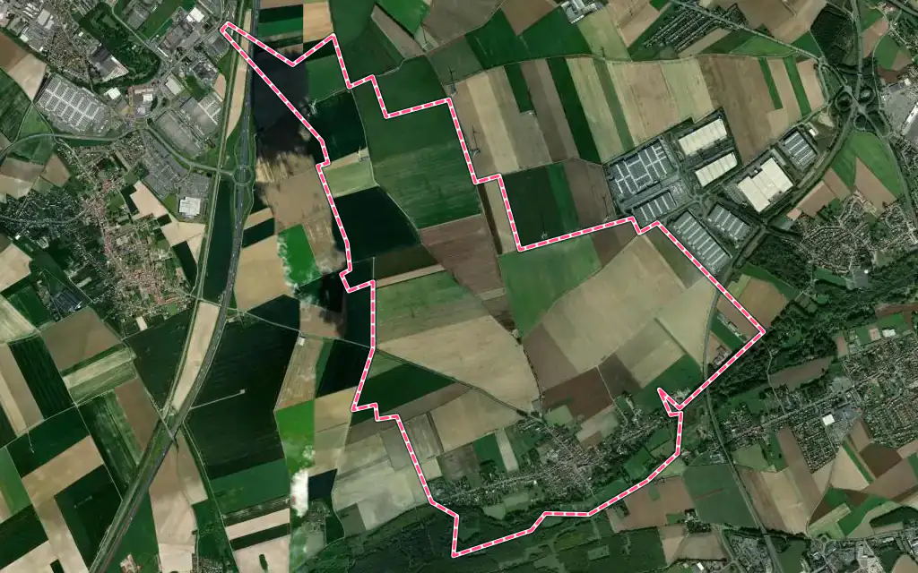Vue satellite de Esquerchin avec ses contours administratifs