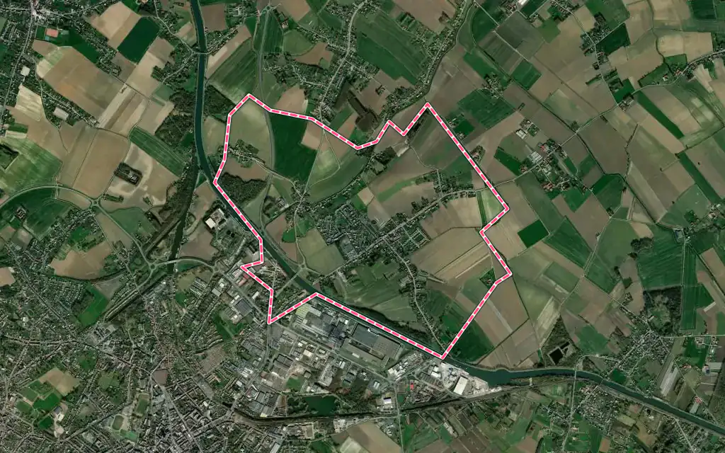 Vue satellite de Essars avec ses contours administratifs