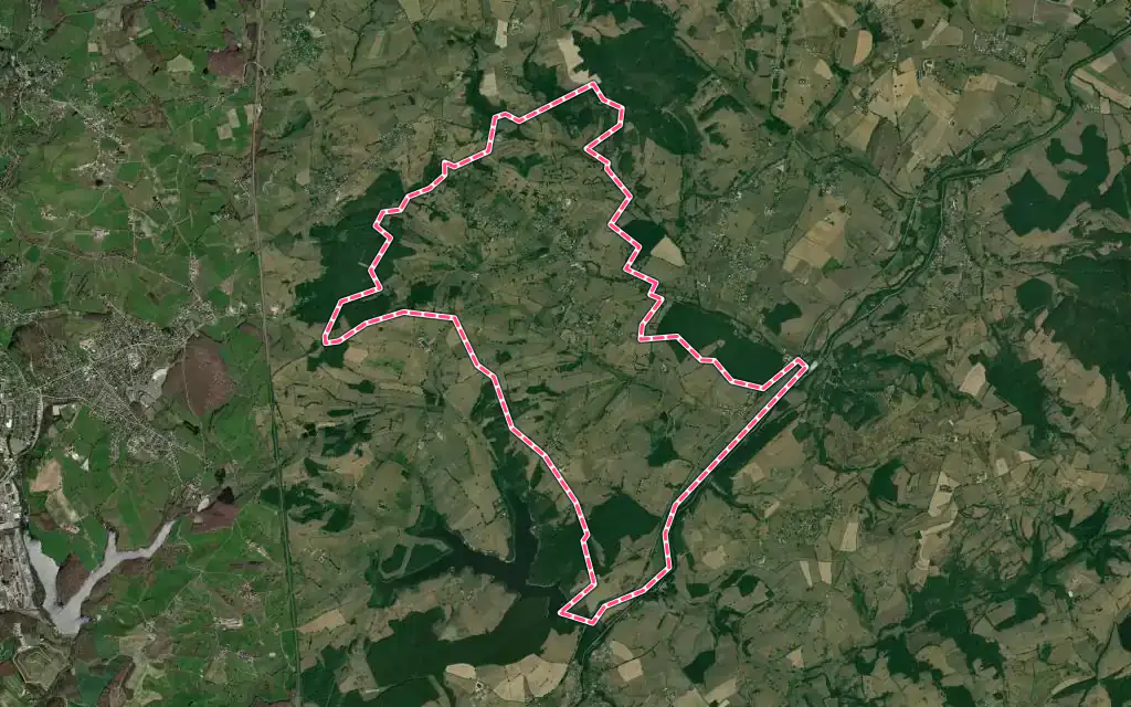 Vue satellite de Essertenne avec ses contours administratifs