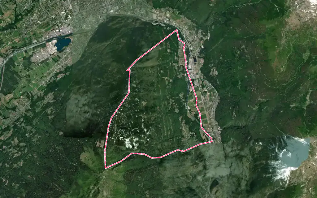 Vue satellite de Esserts-Blay avec ses contours administratifs