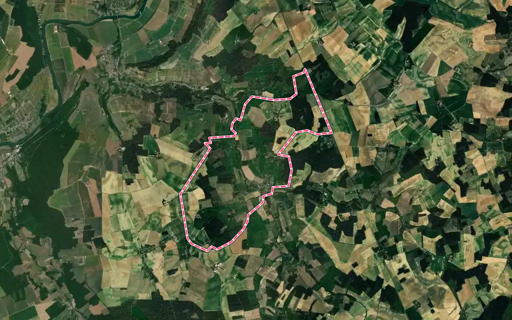 Vue satellite de Essises avec ses contours administratifs