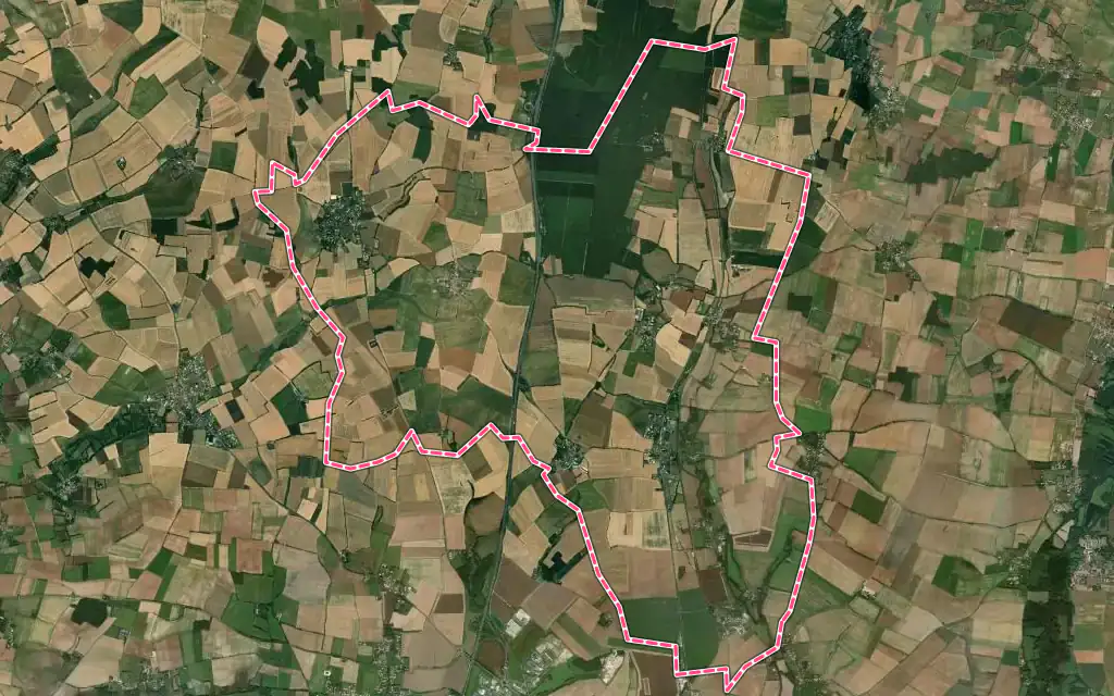 Vue satellite de Essouvert avec ses contours administratifs