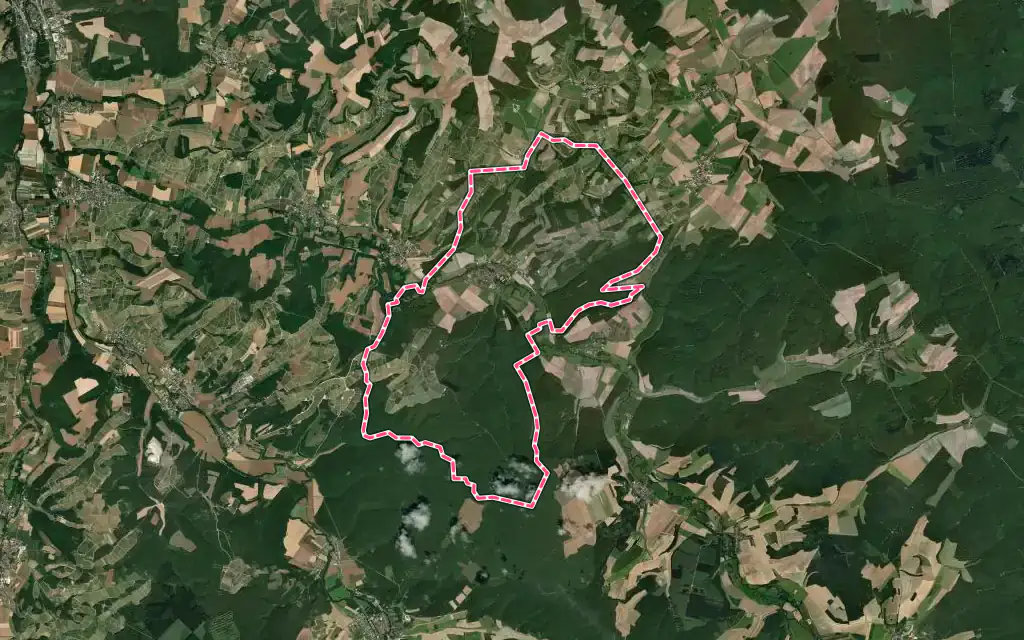 Vue satellite de Essoyes avec ses contours administratifs