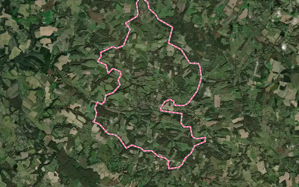 Vue satellite de Estang avec ses contours administratifs