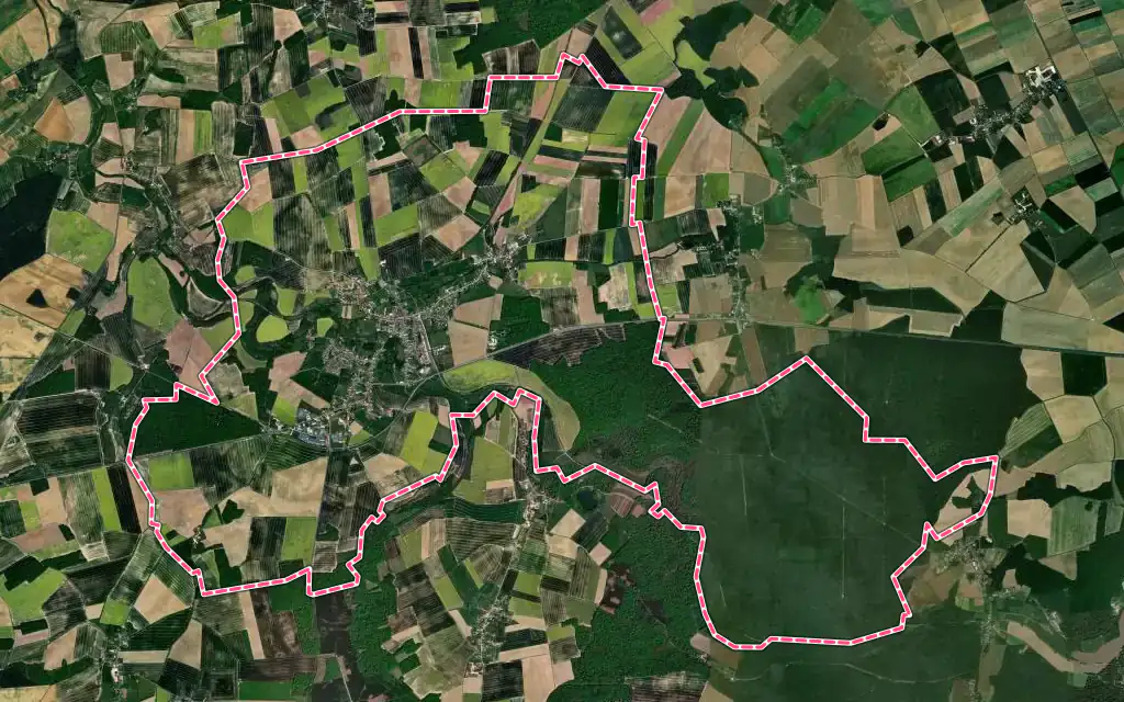 Vue satellite de Esternay avec ses contours administratifs