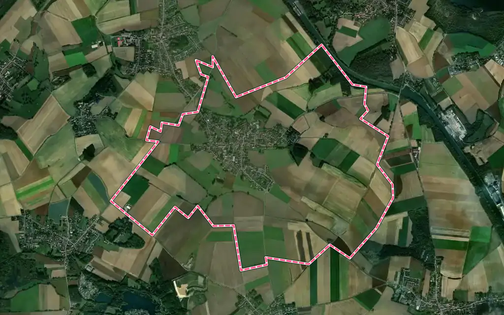 Vue satellite de Estrées avec ses contours administratifs