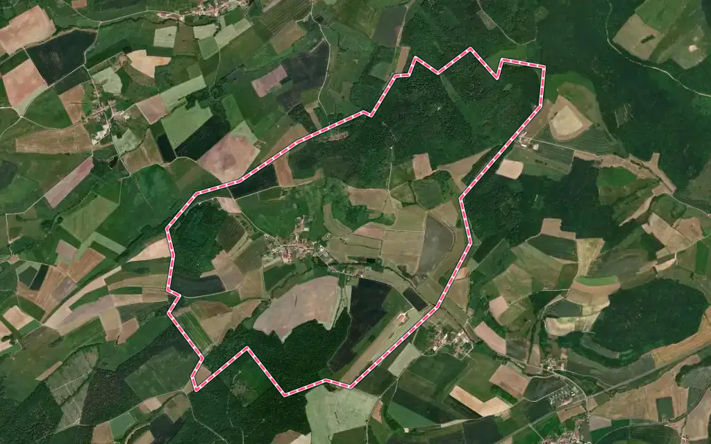 Vue satellite de Estrennes avec ses contours administratifs