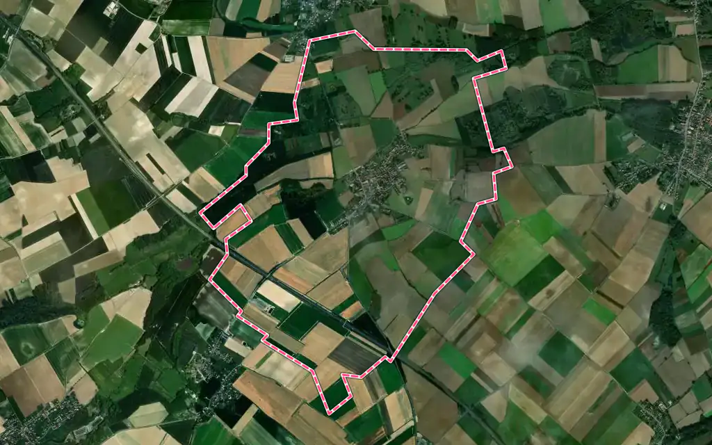Vue satellite de Étaing avec ses contours administratifs