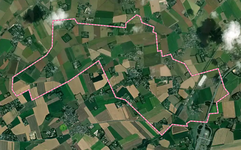 Vue satellite de Étainhus avec ses contours administratifs