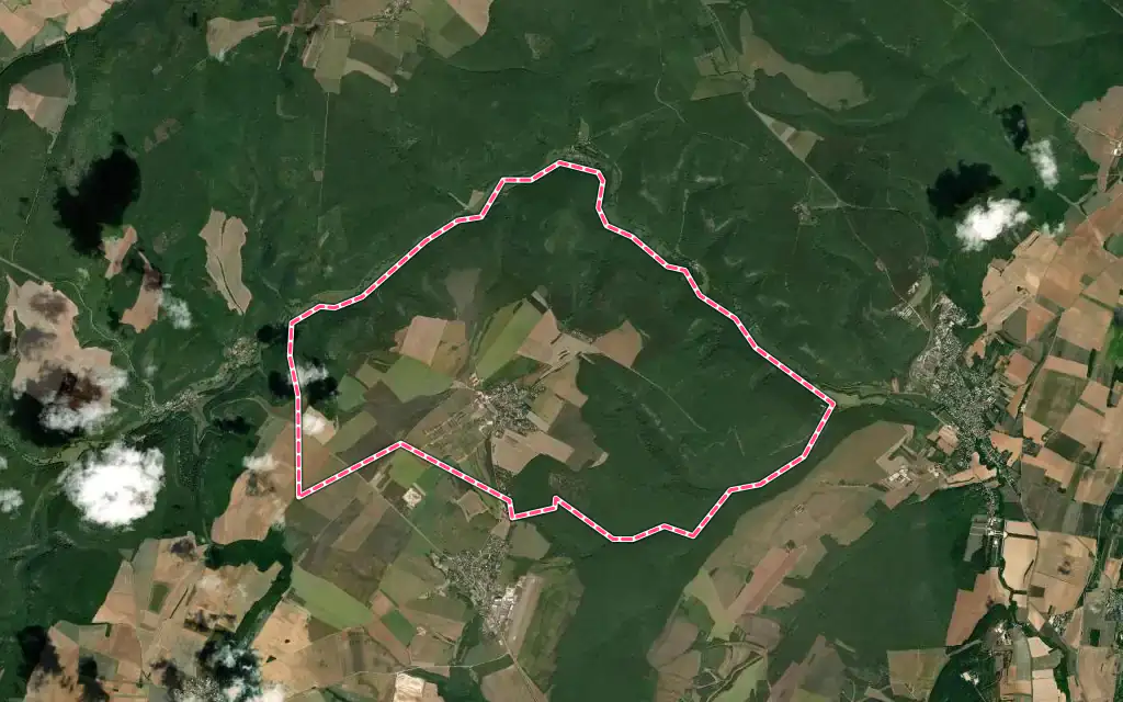 Vue satellite de Étaules avec ses contours administratifs