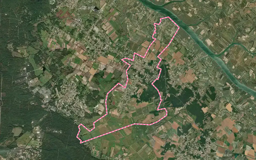 Vue satellite de Étaules avec ses contours administratifs
