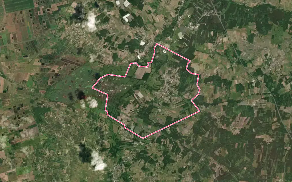 Vue satellite de Étauliers avec ses contours administratifs