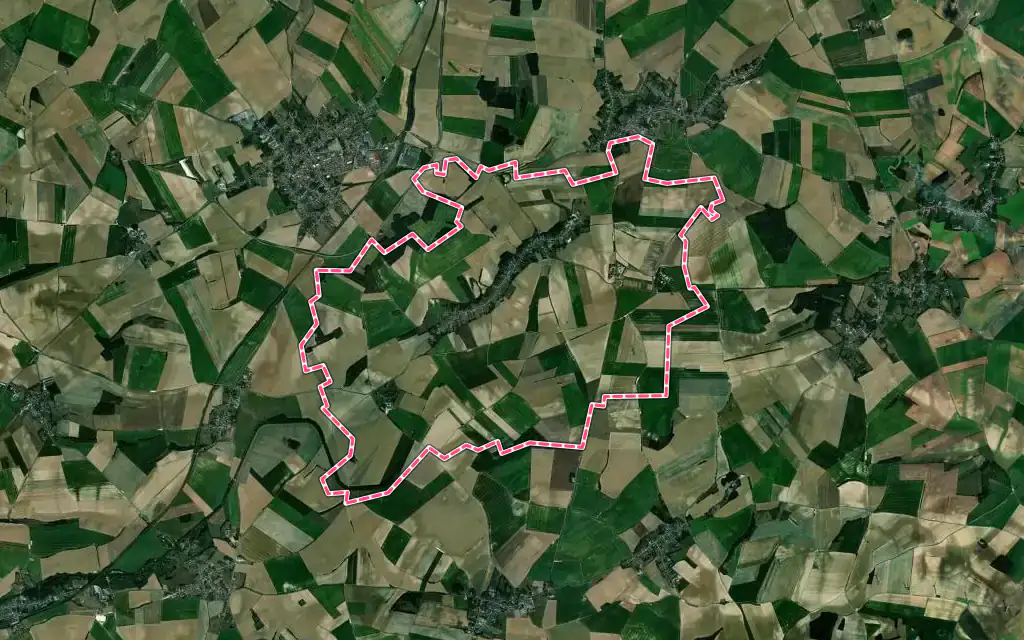 Vue satellite de Étaves-et-Bocquiaux avec ses contours administratifs