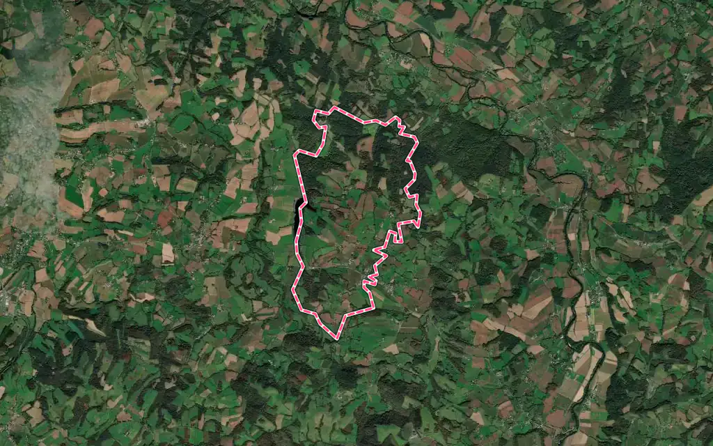 Vue satellite de Etcharry avec ses contours administratifs