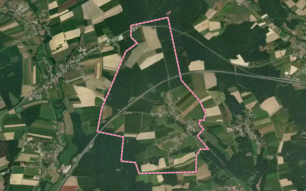Vue satellite de Eteimbes avec ses contours administratifs