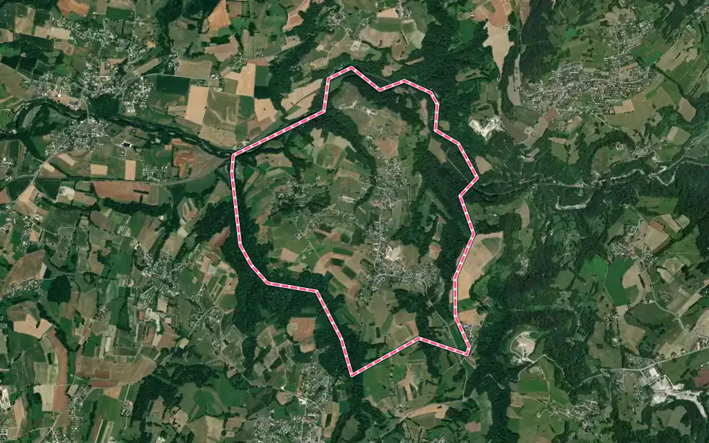 Vue satellite de Étercy avec ses contours administratifs