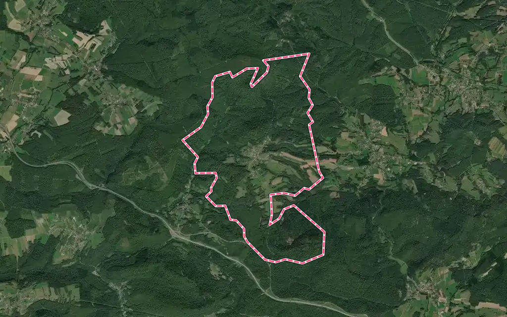 Vue satellite de Étobon avec ses contours administratifs