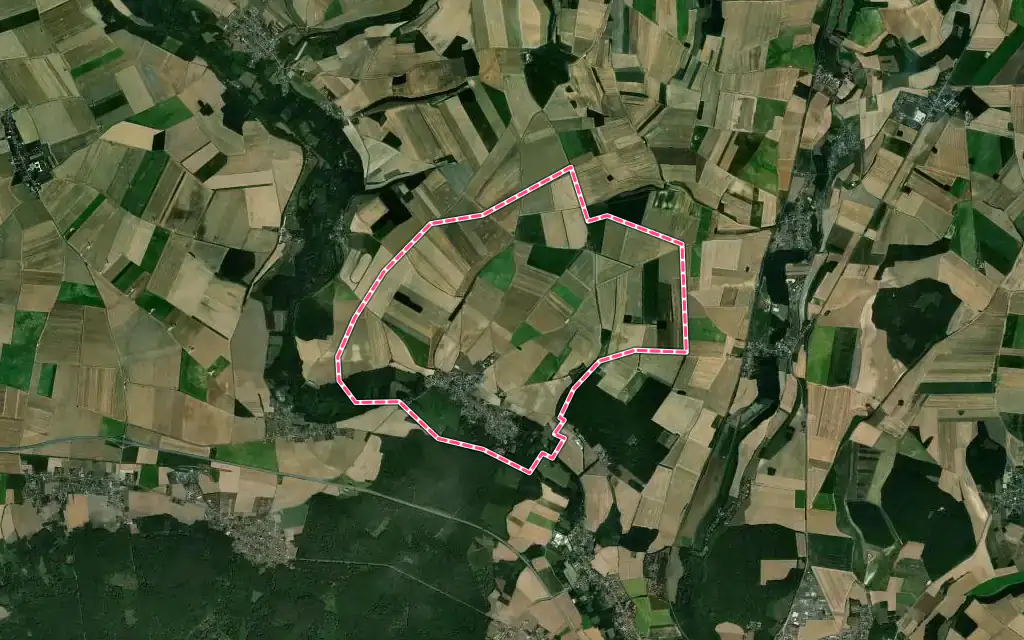 Vue satellite de Étouy avec ses contours administratifs