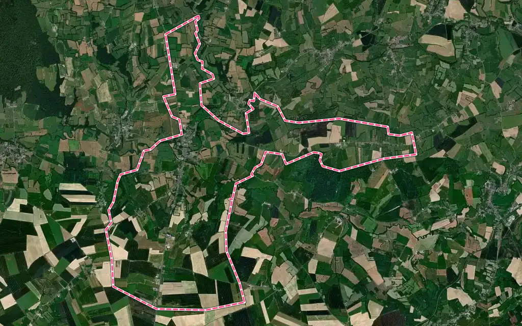 Vue satellite de Étréaupont avec ses contours administratifs