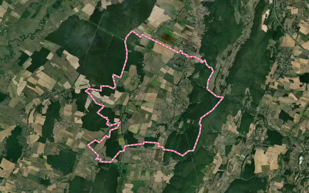 Vue satellite de Étrigny avec ses contours administratifs