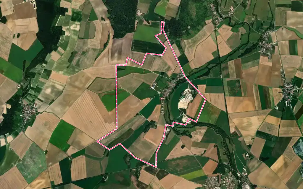 Vue satellite de Étrochey avec ses contours administratifs