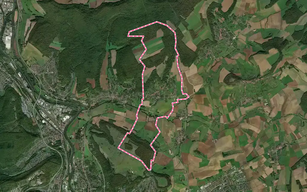Vue satellite de Eulmont avec ses contours administratifs