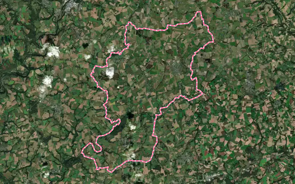 Vue satellite de Évellys avec ses contours administratifs