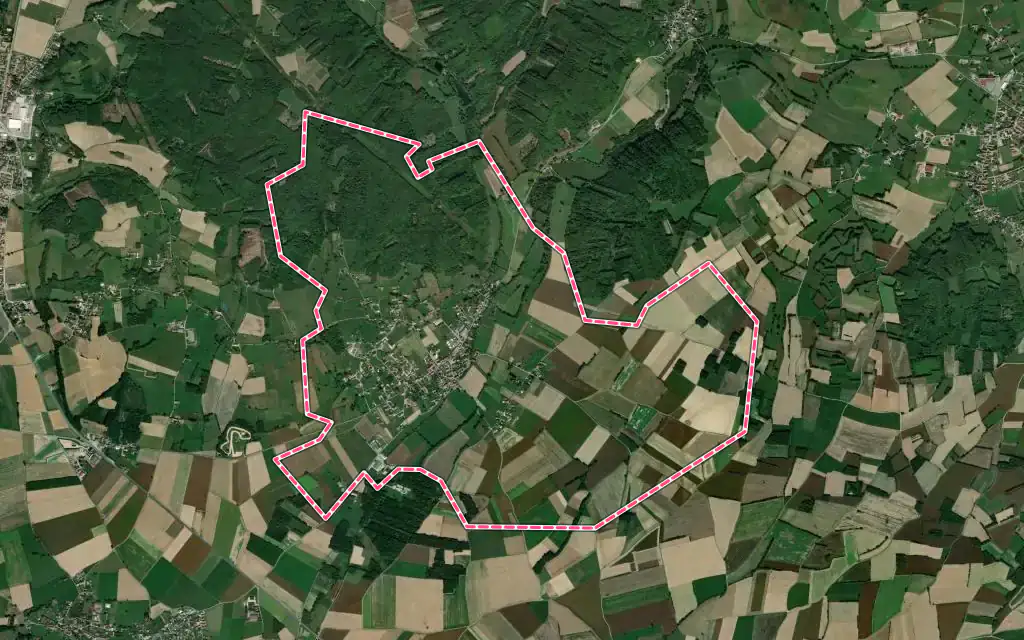 Vue satellite de Eydoche avec ses contours administratifs