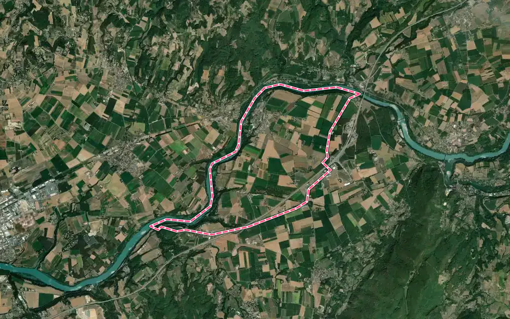 Vue satellite de Eymeux avec ses contours administratifs