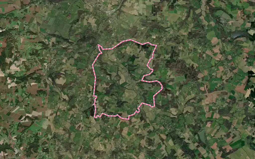 Vue satellite de Eyres-Moncube avec ses contours administratifs
